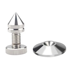 1Set Silver Speaker Isolation Spikes Metal Feet Pads Set for HiFi Speakers - Picture 1 of 12