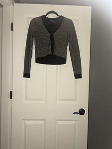 Dkny Jeans Cardigan Small Gray Charcoal Stripe Nwt - Picture 1 of 2