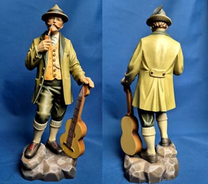 Erzgebirge Anton Günther mit Gitarre Ahorn geschnitzt in Südtirol Schnitzerei - Bild 1 von 20