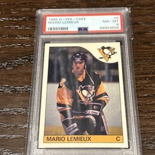 1985 OPC #9 O-PEE-CHEE Mario Lemieux Rookie PSA 8 PIttsburgh Penguins Hockey