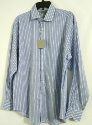 Camisa Thomas Dean Manga Larga Algodón Vestido Con Botones Para Hombre Grande Rayas Azul Foto 1 de 4