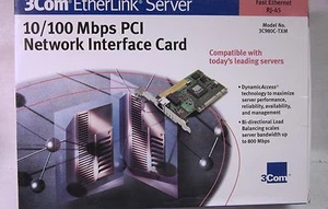 3Com Etherlink Server 10/100 Mbps PCI Network Interface Card Used - Picture 1 of 4
