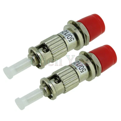 2pcs Fiber Optic Hybrid Adapter MM 50/125 FC Female-ST Male Flange Connector - Image 1 of 4