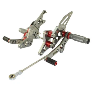 CNC Adjustable Rearset Footrests Gray For SUZUKI Hayabusa GSX1300R GSXR 1300 - Picture 1 of 6