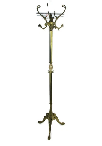 Standing Hall Tree Coat Hallway Rack Onyx Piece Brass Mermaids Base Eyecatcher Cover