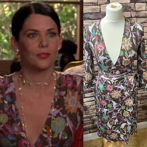 Abito Diane Von Furstenberg avvolgente come visto su Lorelai Gilmore stagione 5 vestibilità S/M - Foto 1 di 6