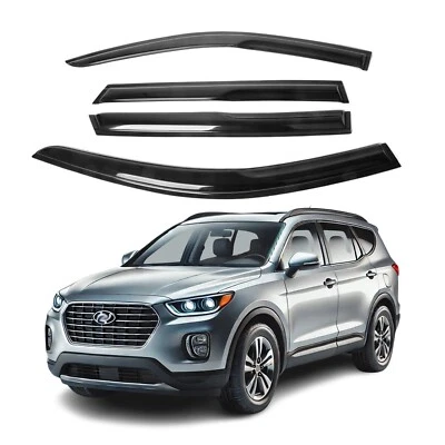 Se adapta a Hyundai Santa Fe 2013-2018 visera de ventana lateral deflector de lluvia para sol de 2 mm de grosor Foto 1 de 4
