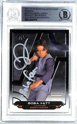 2017 Star Wars DANIEL LOGAN "Boba Fett" Signed Card #AOTC5 BAS Witness Slabbed - Image 1 of 3