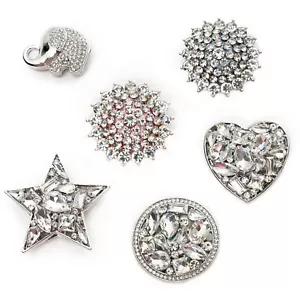 Spilla magnetica strass sole stella cuore cerchio - elegante porta panno e sciarpa clip - Foto 1 di 7