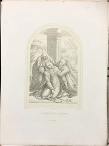 1864 LO SVENIMENTO DI S. CATERINA SODOMA INCISORE CHIOSSONE - Imagen 1 de 1