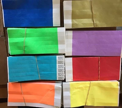 10,000 MIXED SOLID COLOR Tyvek Wristbands Security pulseras bracelets brazaletes
