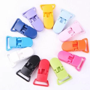 10pcs Colorful Plastic Suspender Soother Pacifier Holder Dummy Clips For Newborn - Bild 1 von 29