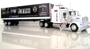 KENWORTH W900 Semi 1/43 Trucks Diecast & Plastic Jack Daniels Custom Graphics - Picture 1 of 8