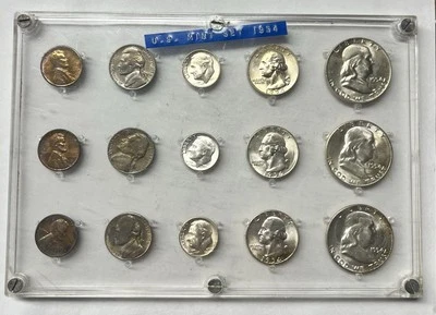 1954 Complete Set P,D,S Cent Thru Silver Half Dollar, Some Coin Stained - Image 1 of 2
