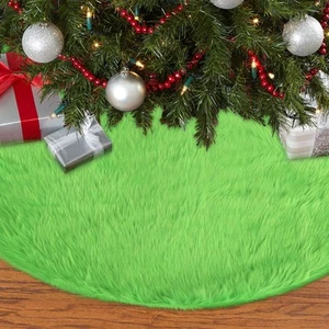 30 Inch Faux Fur Christmas Tree Skirt Soft Plush Tree Mat Thick Velvet Tree S... - Picture 1 of 6