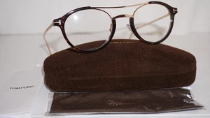 TOM FORD Eyeglasses New Round Havana Gold TF5515 052 49 22 145 - Picture 1 of 9