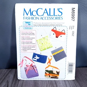Sewing Pattern Fashion Accessories Bags Learn to Sew UNCUT McCall's M6997 - Picture 1 of 3