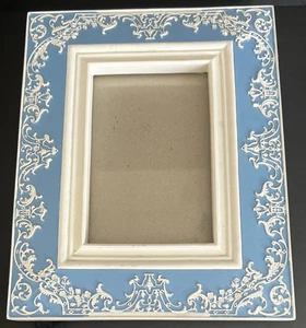 Anthropologie Bilderrahmen Wedgwood Blau Weiß Barock Floral 4x6 - Bild 1 von 5