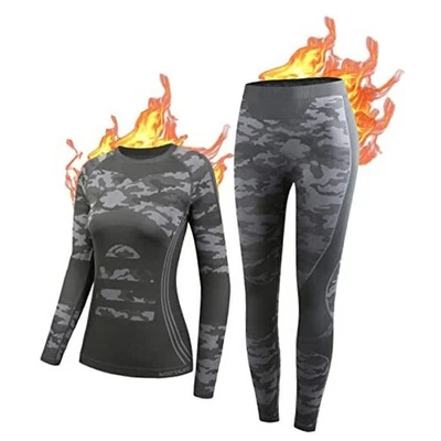  Ropa Interior Térmica Capa Base Johns Largos para Clima Frío Grande Negro-Camuflaje Foto 1 de 4