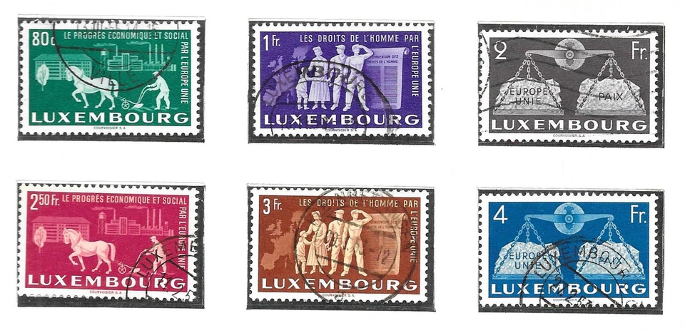 LUXEMBURGO 1951 Europa Unida Juego de 6 Excelente Usado SG 543-548 - Imagen 1 de 1