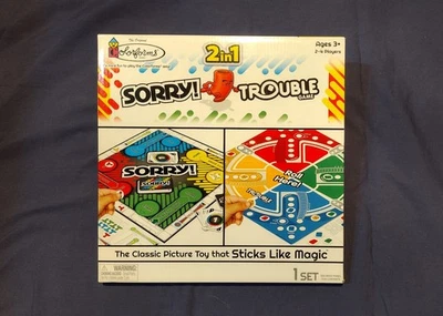 New Colorforms Sorry & Trouble 2 in 1 Board Game Set Toy For Kids 3+ - Image 1 of 4