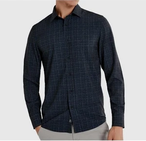 Kenneth Cole Men Blue Performance Stretch Long-Sleeve Button-Down Shirt Size M - Picture 1 of 4
