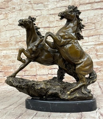 Two Rearing Horse Extra Large Classic Artwork Bronze Sculpture Lost wax Method - Image 1 of 4