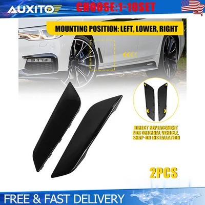 Embellecedores de admisión de aire de guardabarros laterales negros brillantes para BMW G30 530i 540i 2017-2023 2-20X Foto 1 de 4