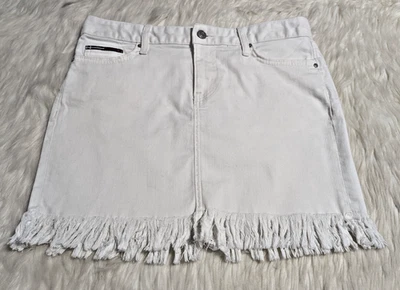 Tommy Hilfiger Falda Corta Denim Blanco Mini Mujer Talla 4 Dobladillo Desgastado NN-6 Foto 1 de 4