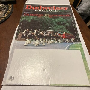 Budweiser Clydesdales Anniversary Vintage Poster Cardboard Display Advertising - Picture 1 of 6