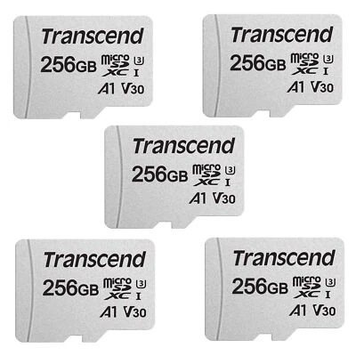 5x Transcend 256GB 300S UHS-I microSDXC Memory Card with SD Adapter - Image 1 of 3