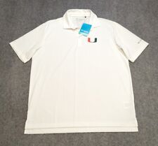 Miami Hurricanes Shirt Mens XL White Columbia Short Sleeve Florida NCAA Polo