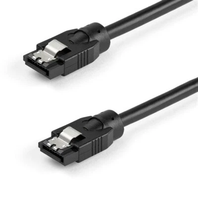1FT StarTech SATA Round Latched to SATA Round Latched Cable - Black - Image 1 of 3