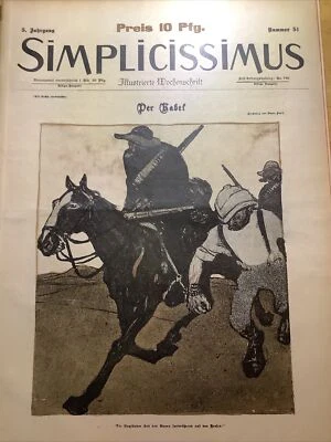 1900 RARE GERMAN SIMPLICISSIMUS MAGAZINE ~ ART NOUVEAU / JUDGENDSTIL  ERA - Image 1 of 4