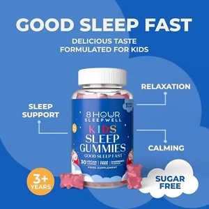 Kids Sleep Gummies Night Time Supplement Vegan Gluten Free Magnesium Sugar Free - Picture 1 of 7