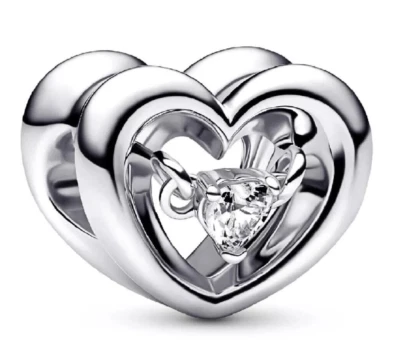 Genuine Pandora Charm Radiant Heart & Floating Stone 792493C01 - Image 1 of 4