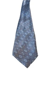 Cravatta uomo Gentleman 100% poliestere motivo geometrico in blu cravatta collo - Foto 1 di 9