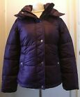 Hollister Womens Puffer Fleece Hooded Parka Coat Size 8 Uk BNWT RRP £99 Plum
