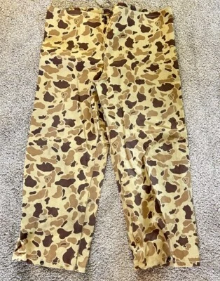 Vtg Hodgman Pants Mens Large Brown Camo Waterproof Rain Pant Hunting Outdoor USA - Image 1 of 4