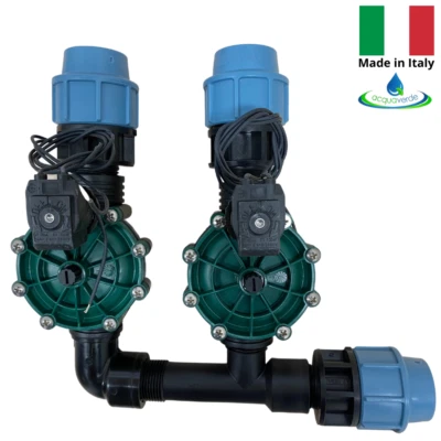 COLLETTORE 2 VIE DA 32 MM (1") ZONE CON ELETTROVALVOLE IRRIGAZIONE AUTOMATICA