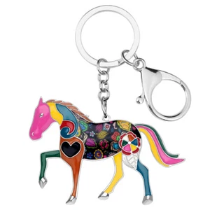 Enamel Alloy Cute Horse Keychain Car Purse Key Ring Animals Jewelry Charms Gifts - Picture 1 of 11