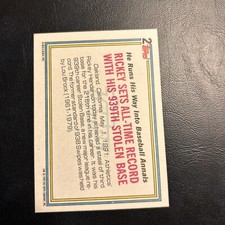 B52 1992 Topps #2 Rickey Henderson, Oakland, A’s Athletics Record Breaker