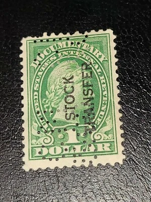 US Revenue (Scott R240a) 1917-33 $1 Green LIBERTY Documentary USED -#2189 - Image 1 of 2