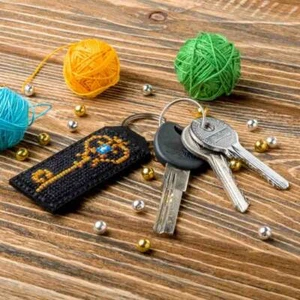 Cross-stitch kit on artificial leather "Key" - Picture 1 of 5