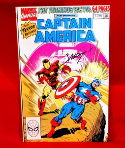 CAPTAIN AMERICA ANNUAL #9 RED SKULL SIGNED BY ARTIST MARK BAGLEY - Picture 1 of 6