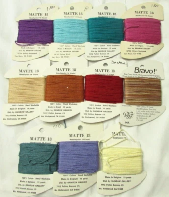 RAINBOW GALLERY MATTE 18 100% COTTON EMBROIDERY THREAD 11 CT LOT NWT #13 CR30 - Image 1 of 4