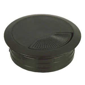 (60MM) 2-3/8" Round Black Computer Desk Table Port Wire Cable Hole Cover Grommet - Picture 1 of 2