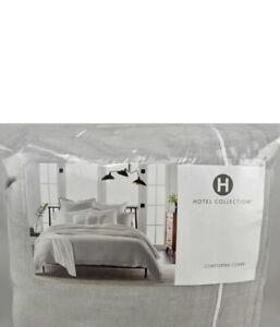 Hotel Collection Linen Blend Natural F/QUEEN Duvet Cover +(2)Standard Shams- New