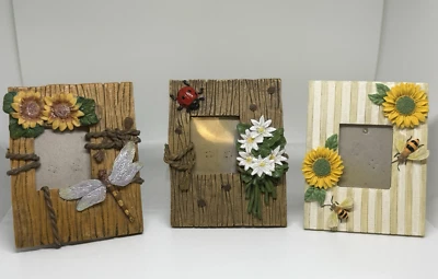 Набор из 3 ОСОБЫХ МОМЕНТОВ Уникальная Коллекция Резиновых Рамок для Картин 2"x2" Цветочная Пчела - Изображение 1 из 4