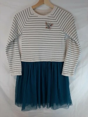 Used Sonoma Youth Girls Size 7 Long Sleeved Dress with sequin butterfly - Image 1 of 2